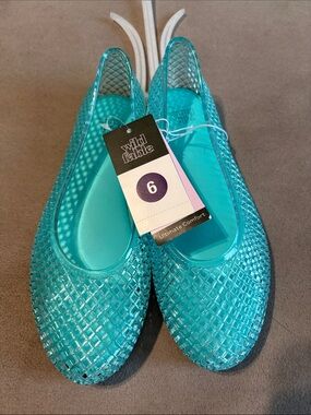 wild fable Teal Jelly Woven Ballet Flats
